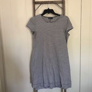 BLUE + WHITE STRIPED T-SHIRT DRESS SIZE XS